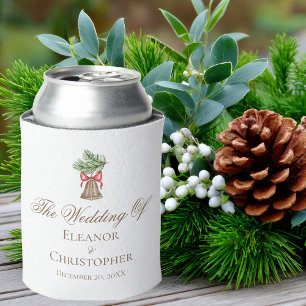 Enfriador De Latas Vintage Christmas Bell Minimalista Boda de vacacio