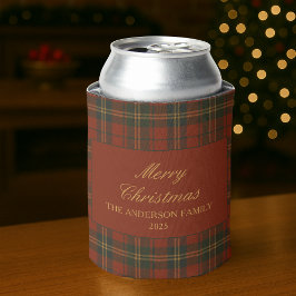 Enfriador De Latas Vintage Christmas Party Plaid Classic Timeless