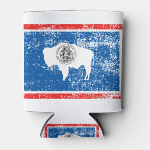 Enfriador De Latas Vintage de bandera Wyoming