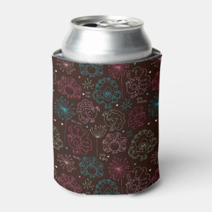 Enfriador De Latas vintage del papel pintado de la India de la flor
