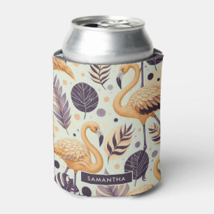 Enfriador De Latas Vintage Flamingo Seamless