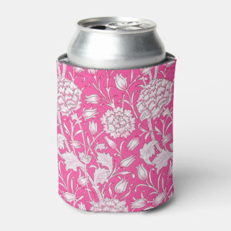Enfriador De Latas Vintage Floral Trendy Color rosa y blanco brillant