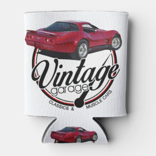 Enfriador De Latas Vintage Garage Red Corvette