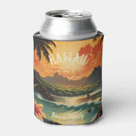 Enfriador De Latas Vintage Hawaii Tropical Beach Travel Lanscape
