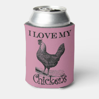 Enfriador De Latas Vintage me encantan mis pollos