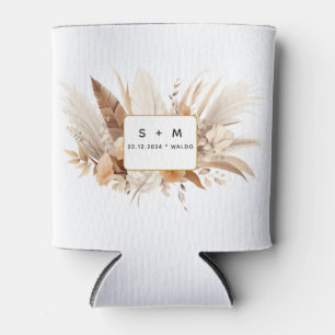 Enfriador De Latas Vintage minimalista y elegante de Boho Boda Floral