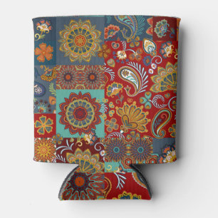 Enfriador De Latas Vintage Paisley Mandala Colorido Parche