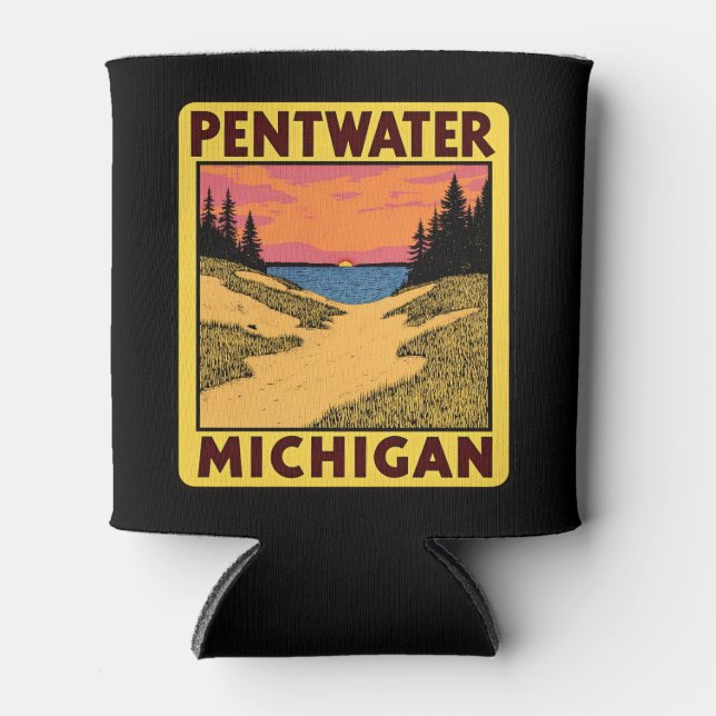 Enfriador De Latas Vintage Pentwater Michigan (Anverso)