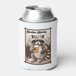 Enfriador De Latas Vintage Raccoon Mountain Mischief Vibes al aire li