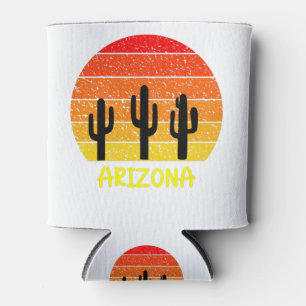 Enfriador De Latas Vintage Retro Cactus Arizona Sunset
