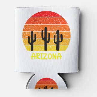 Enfriador De Latas Vintage Retro Cactus Arizona Sunset