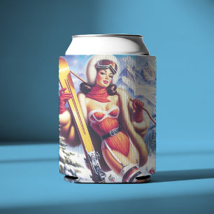 Enfriador De Latas Vintage Snowboard Pin Up