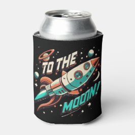 Enfriador De Latas Vintage To The Moon Rocket ship