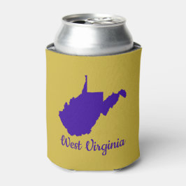Enfriador De Latas Virginia Occidental azul y dorada