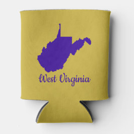 Enfriador De Latas Virginia Occidental azul y dorada