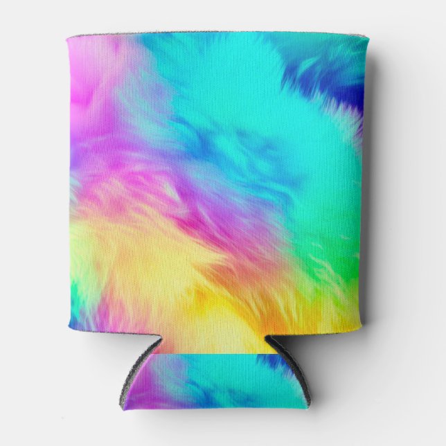 Enfriador De Latas Vivid Rainbow Fluffy Fur Texture-75201 (Anverso)