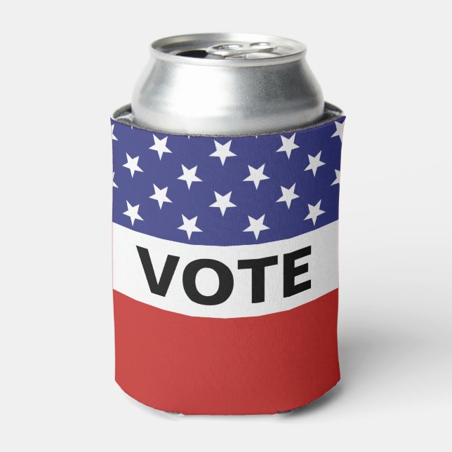 Enfriador De Latas Votar azul blanco rojo americano (Lata Anverso)