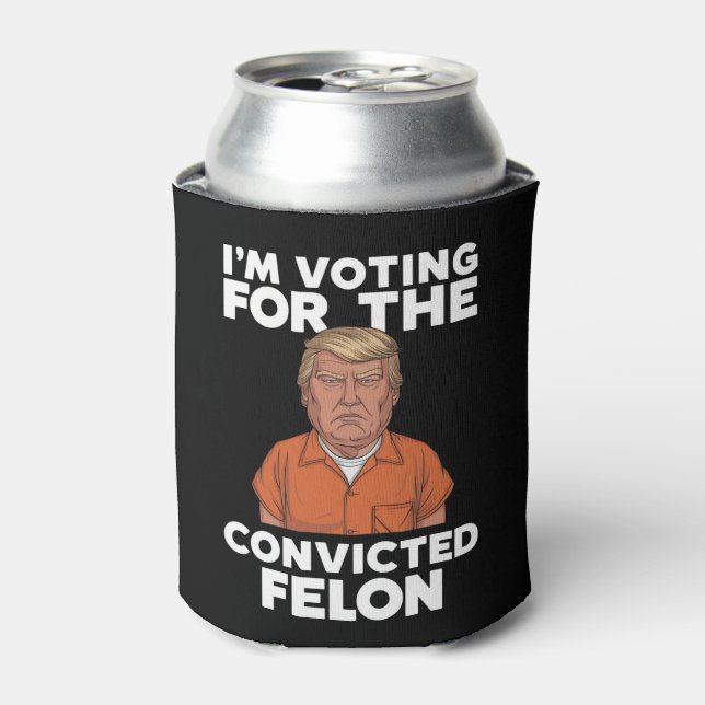 Enfriador De Latas Voto por el convicto Felon Pro Trump 2024 (Lata Anverso)