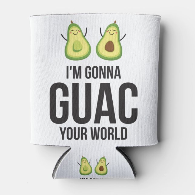 Enfriador De Latas Voy a Guac tu mundo divertido aguacate guacamole (Anverso)