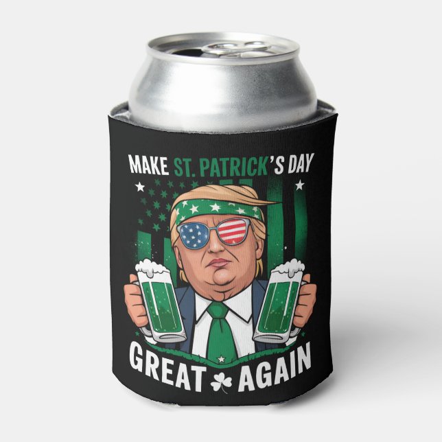 Enfriador De Latas Vuelve a hacer grande el día de San Patricio, Trum (Lata Anverso)