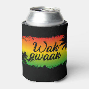 Enfriador De Latas Wah Gwan Jamaican Whappen Rasta Colores De Bandera