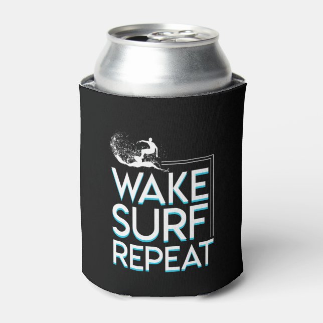 Enfriador De Latas Wake Surf Repeat Surfing Lover Gifts (Lata Anverso)