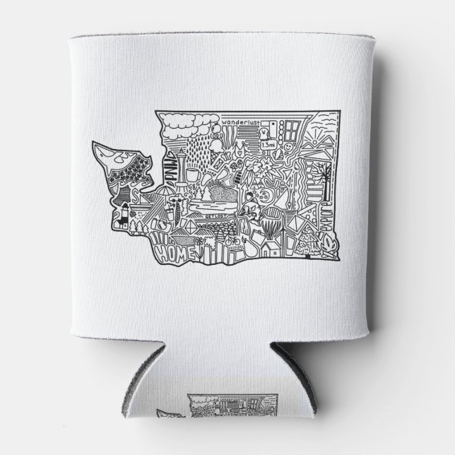 Enfriador De Latas Washington Doodle (Anverso)