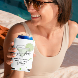 Enfriador De Latas Watercolor Margarita Personalizado de la bebida de