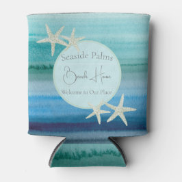 Enfriador De Latas Watercolor Starfish Vacaciones Rental Drink Hugger