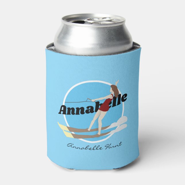 Enfriador De Latas Waterski de estilo vintage (Lata Anverso)