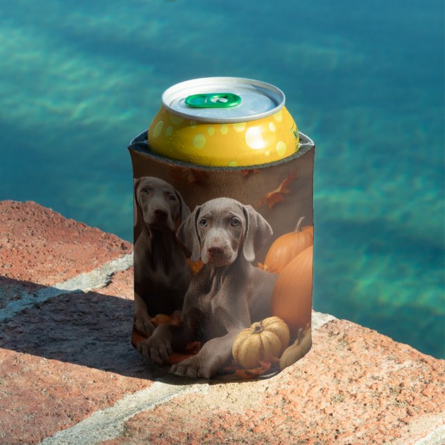 Enfriador De Latas Weimaraner Puppy Autumn Delight Pumpkin (Piscina in situ)