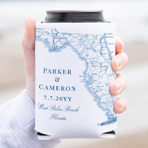 Enfriador De Latas West Palm Beach Florida Mapa Elegante Boda