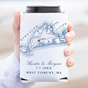 Enfriador De Latas West Tisbury Map Elegant Navy Blue Wedding Favor