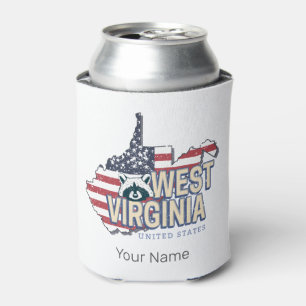Enfriador De Latas West Virginia United States Retro Map Vintage USA