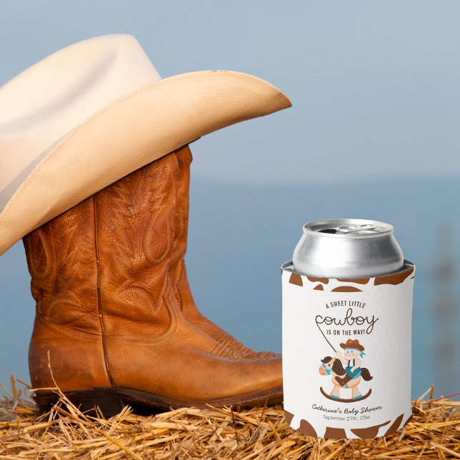 Enfriador De Latas Western Cowboy Rocke Horse Boy Baby Shower (Subido por el creador)