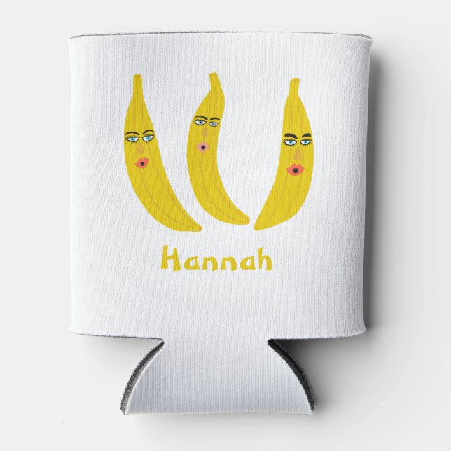Enfriador De Latas Whimsical Banana Trio PERSONALIZAR IT (Anverso)
