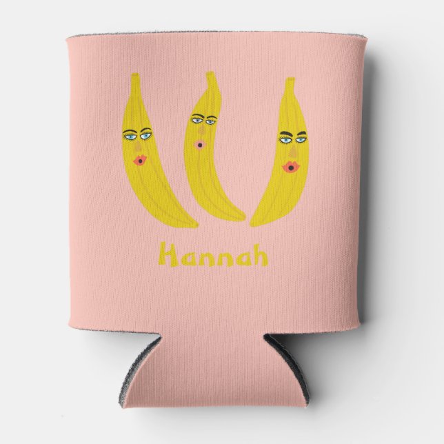 Enfriador De Latas Whimsical Banana Trio PERSONALIZAR IT (Anverso)