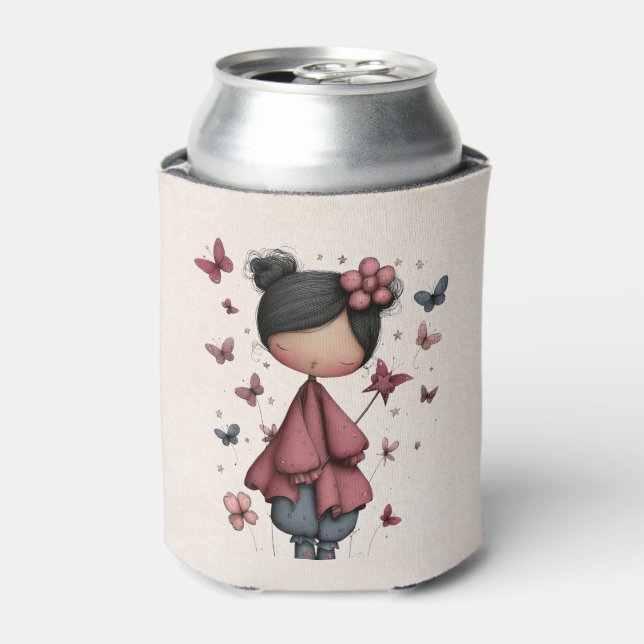 Enfriador De Latas Whimsical Fairy Doll Retro Cute (Lata Anverso)