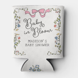 Enfriador De Latas Whimsical Garden Fiesta Floral Doodle Baby Shower