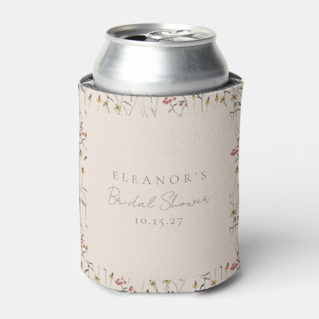 Enfriador De Latas Whimsical Wildflower Floral Personalizado Bridal S (Lata Anverso)