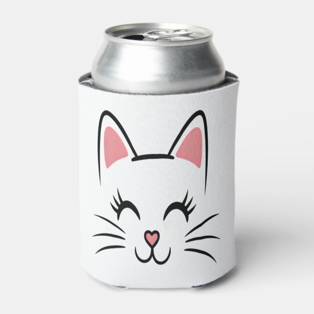 Enfriador De Latas Whiskers de Cat Face Imprimir Halloween (Lata Anverso)