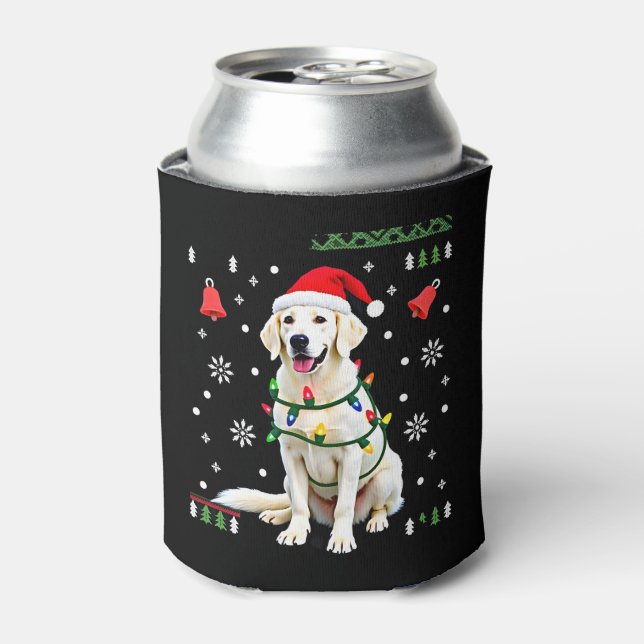 Enfriador De Latas White Boxer Dog Ugly Christmas Sweater Funny Xmas  (Lata Anverso)