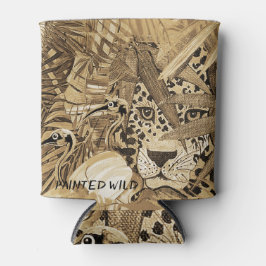 Enfriador De Latas Wild Sepia Leopard Can Cooler