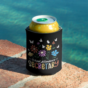 Enfriador De Latas Wildflowers Groovy, secretario de asistencia escol