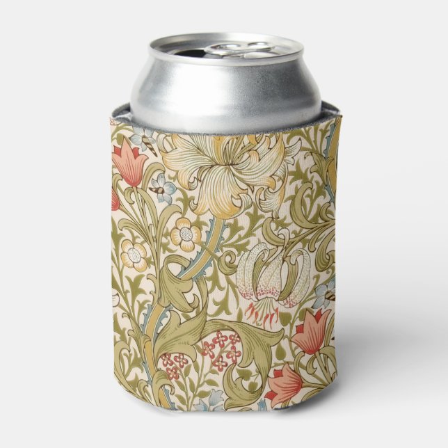 Enfriador De Latas William Morris Lily Art Nouveau Floral (Lata Anverso)