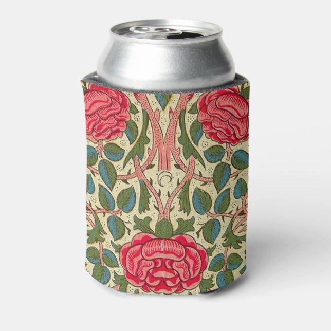 Enfriador De Latas William Morris Rosa Floral Chintz Pink (Reverso de la lata)