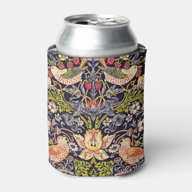 Enfriador De Latas William Morris Strawberry Thief Floral Art Nouveau (Lata Anverso)