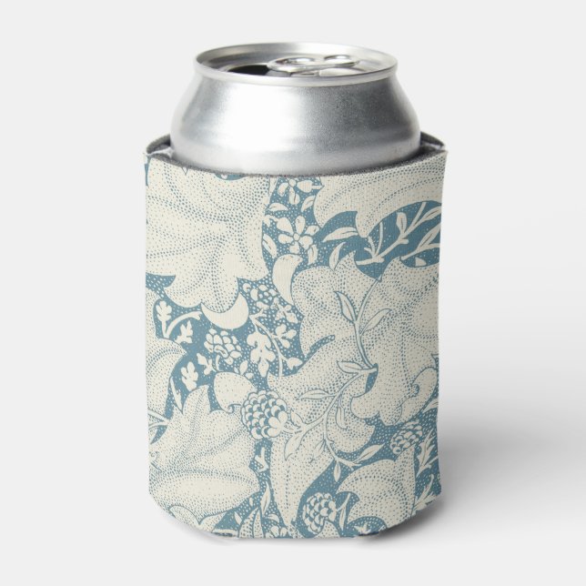 Enfriador De Latas William Morris Wallflower damasco azul floral (Lata Anverso)