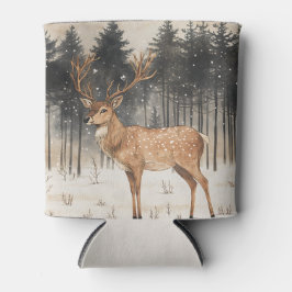 Enfriador De Latas Winter Majesty Stag Winter Scene