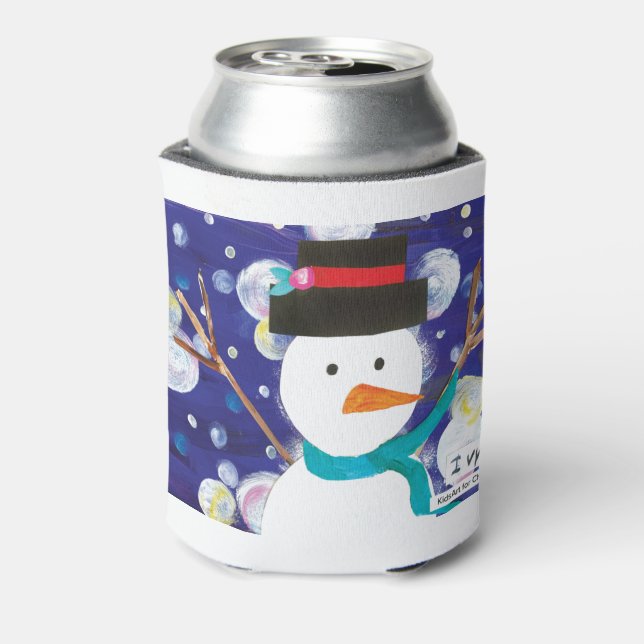 Enfriador De Latas Winter Snowman (Reverso de la lata)